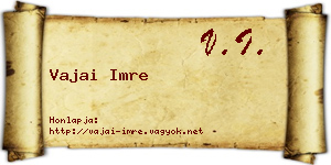 Vajai Imre névjegykártya